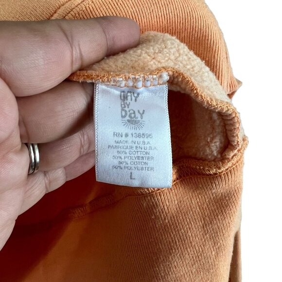 Day By Day X Dolls Kill Womens Orange Shine Zip Hoodie Sweater Size Large - Picture 6 of 7